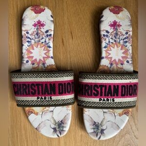 Christian Dior‎ DWay Floral Slide Sandals Sz 40 VGC